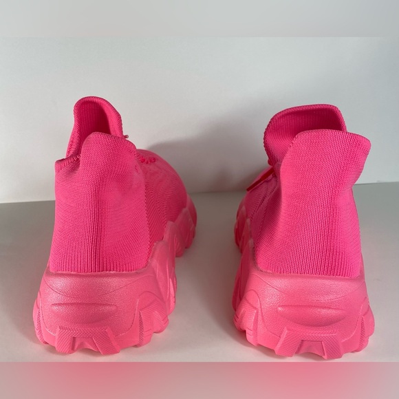 Women’s Pink Fashionable Lace Up Platform Sneakers size 10 - Picture 6 of 10